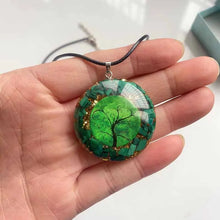Load image into Gallery viewer, Orgonite Energy Pendant Green Malachite Tree of Life Orgone for Healing