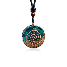 Load image into Gallery viewer, Natural Malachite Orgone Pendant Necklace Handmade Resin with Copper Coil for Energy Healing
