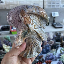 Load image into Gallery viewer, 1PC Natural Quartz Ocean Jasper Eagle Carving Home Decor