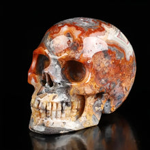 Load image into Gallery viewer, Natural Money Agate Skull Carving Home Decor