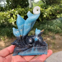 Load image into Gallery viewer, 1Pc Natural Trolleite Nine-Tailed Fox Carving Hand Polished for Healing
