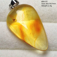 Load image into Gallery viewer, Natural Baltic Amber Teardrop Pendant – Premium Genuine Yellow Amber Necklace Gift