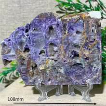 Load image into Gallery viewer, Druzy Sphalerite Crystal Slab Display – Natural Mineral Specimen Slice with Stand for Collection &amp; Home Decor
