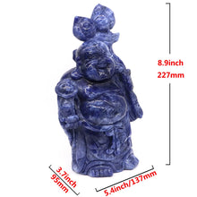 Load image into Gallery viewer, 8.9" Maitreya Buddha Natural Blue Sodalite Crystal Carving Lucky Home Decor