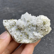 Load image into Gallery viewer, Natural White Clear Quartz Cluster with Pyrite Raw Mineral Specimen for Home Decor