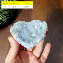 Load image into Gallery viewer, 1PC High Quality Natural Blue Celestite Heart Cluster Raw Geode for Meditation