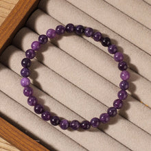 Load image into Gallery viewer, Natural Amethyst Beaded Bracelets Smooth Round Beaded Bracelet Men Women Stretch Jewelry