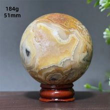 Load image into Gallery viewer, Natural Crazy Agate Crystal Sphere – Gemstone Meditation Ball with Display Base for Collection &amp; Home Decor
