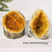 Load image into Gallery viewer, 1PC Natural Citrine Cluster Polished Electroplated Mineral Specimen