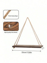 Load image into Gallery viewer, Wooden Hanging Crystal Display Shelf – Hemp Rope Floating Wall Shelf for Crystals, Minerals &amp; Home Decor Collection