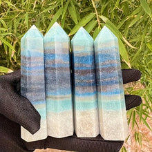 Load image into Gallery viewer, 1PC Rare Trolleite Crystal Tower Natural Blue Mineral Specimen