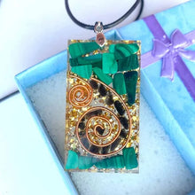 Load image into Gallery viewer, Orgonite Energy Pendant Green Malachite Tree of Life Orgone for Healing