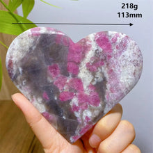 Load image into Gallery viewer, High Quality Natural Pink Tourmaline Smoky Quartz Lepidolite Crystal Heart