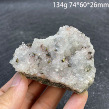 Load image into Gallery viewer, Natural White Clear Quartz Cluster with Pyrite Raw Mineral Specimen for Home Decor
