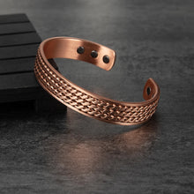 Load image into Gallery viewer, Twisted Pure Copper Bracelet for Men Women Magnetic Therapy Adjustable 12mm Wide for Healing Energy