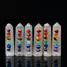 Load image into Gallery viewer, 1PC Natural Selenite Point Seven Chakras Healing Obelisk