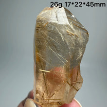 Load image into Gallery viewer, 1PC Natural Brazilian Gold Rutilated Quartz Crystal and Hematite Symbiosis Mineral Specimen Home Decor
