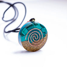 Load image into Gallery viewer, Natural Malachite Orgone Pendant Necklace Handmade Resin with Copper Coil for Energy Healing