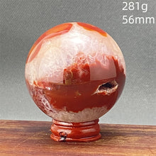 Load image into Gallery viewer, Natural Red Cherry Blossom Agate Sphere for Healing