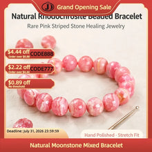 Load image into Gallery viewer, Natural Rhodochrosite Bracelet – Argentina Red Gemstone Beads Stretch Crystal Jewelry for Men &amp; Women