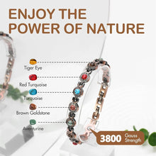 Load image into Gallery viewer, Pure Copper Bracelet for Women with Turquoise Ultra Strength Magnetic Wristband