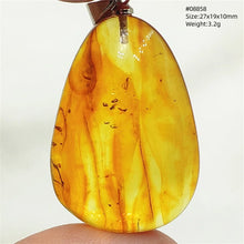 Load image into Gallery viewer, Natural Baltic Amber Teardrop Pendant – Premium Genuine Yellow Amber Necklace Gift