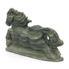 Load image into Gallery viewer, 4.3" Horse Natural Green Zebra Jasper Carving Home Decor