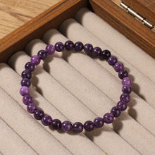 Load image into Gallery viewer, Natural Amethyst Beaded Bracelets Smooth Round Beaded Bracelet Men Women Stretch Jewelry