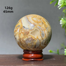 Load image into Gallery viewer, Natural Crazy Agate Crystal Sphere – Gemstone Meditation Ball with Display Base for Collection &amp; Home Decor