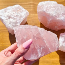 Load image into Gallery viewer, 1PC Large Natural Uncut Rose Quartz Crystal Specimen Palm Sized for Healing