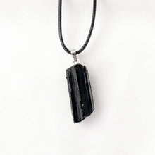 Load image into Gallery viewer, 1PC Natural Crystal Black Tourmaline Raw Stone Unpolished Pendant Necklace