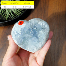 Load image into Gallery viewer, 1PC High Quality Natural Blue Celestite Heart Cluster Raw Geode for Meditation