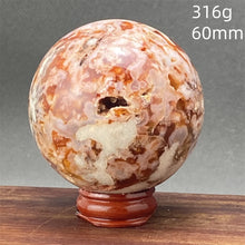 Load image into Gallery viewer, Natural Red Cherry Blossom Agate Sphere for Healing