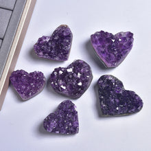 Load image into Gallery viewer, Natural Amethyst Heart Shaped Cluster Healing Crystal