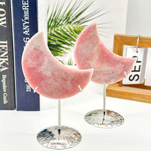 Load image into Gallery viewer, 1PC Natural Pink Opal Moon Crystal Carving Home Decor