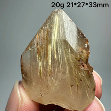 Load image into Gallery viewer, 1PC Natural Brazilian Gold Rutilated Quartz Crystal and Hematite Symbiosis Mineral Specimen Home Decor