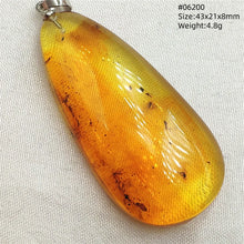 Load image into Gallery viewer, Natural Baltic Amber Teardrop Pendant – Premium Genuine Yellow Amber Necklace Gift
