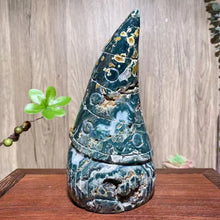 Load image into Gallery viewer, Natural Ocean Jasper Gnome Carving – Hand Carved Crystal Gemstone Figurine for Collection &amp; Home Decor