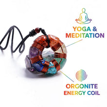 Load image into Gallery viewer, Natural Malachite Donut Shaped Orgonite Pendant Necklace Handmade with Copper Coil for Women