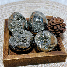 Load image into Gallery viewer, Natural Pyrite Geode Druzy Egg Polished High Quality Mineral Specimen