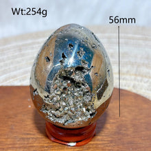 Load image into Gallery viewer, Natural Pyrite Geode Druzy Egg Polished High Quality Mineral Specimen