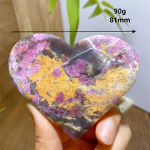 Load image into Gallery viewer, High Quality Natural Pink Tourmaline Smoky Quartz Lepidolite Crystal Heart