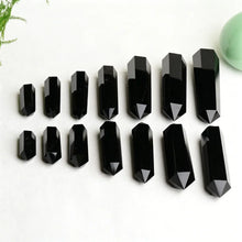 Load image into Gallery viewer, Natural Black Obsidian Crystal Obelisk – Hexagonal Polished Point Tower for Home &amp; Office Decor