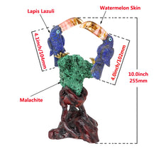 Load image into Gallery viewer, 10" Toucan Statue Natural Lapis Lazuli Malachite Crystal Hand Carving Home Decor