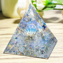 Load image into Gallery viewer, 1PC White Lotus Flower Opal Orgone Energy Pyramid