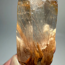 Load image into Gallery viewer, 1PC Natural Brazilian Gold Rutilated Quartz Crystal and Hematite Symbiosis Mineral Specimen Home Decor
