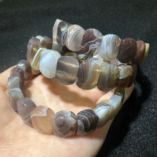 Load image into Gallery viewer, Natural Persian Gulf Agate Bracelet – Striped Gemstone Beaded Stretch Jewelry for Men &amp; Women