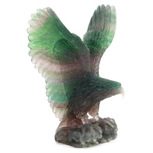 Load image into Gallery viewer, 8" Eagle Natural Fluorite Crystal Carving Home Decor