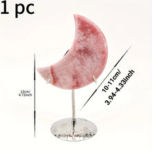 Load image into Gallery viewer, 1PC Natural Pink Opal Moon Crystal Carving Home Decor