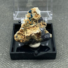 Load image into Gallery viewer, Natural Blue Stibiconite Mineral Specimen – Rare Crystal Gemstone Collection with Display Box